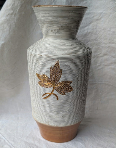 Textured ceramic vase gold - vase,