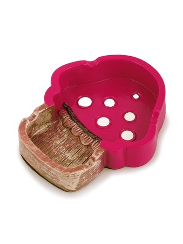 Resin pink mushroom ashtray - resin,