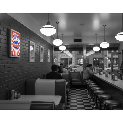 Vintage retro diner - diner, sign: