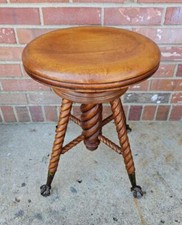Mahogany Piano Stool Ornate