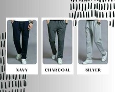 Gym Jogging Trousers Fleece Pocket  Open Hem Bottoms Casual Track Pants Mens