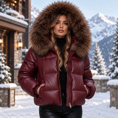 Women leather puffer - women’s,