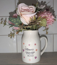 Personalised Floral Heart Flower Jug - Mother's Day / Birthday / Anniversary