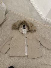 Zara Premium Wool Coat With Fur Collar Size Xs RRP £149