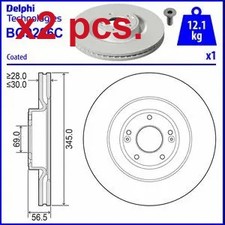 X2 PCS FRONT BRAKE DISC ROTOS X2 PCS SET BG9206C DELPHI I