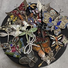 VINTAGE & Modern Butterfly Brooch Job Lot Mixed Insects Bundle Wear Resell