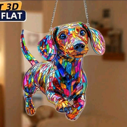 Dachshund suncatcher stained - dachshund,