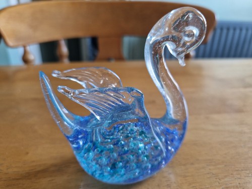 Glass swan ornament - , poss