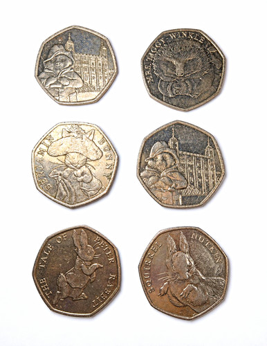 50p coins beatrix potter - x,