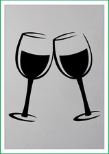Wine glasses mylar stencil