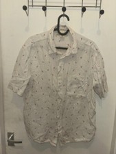 Button Up Shirt Mens White Flamingo Design M·Very good·L.O.G.G.