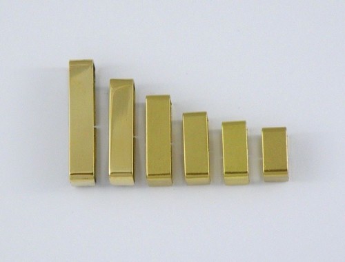 Rectangle keeper solid - rectangle, brass