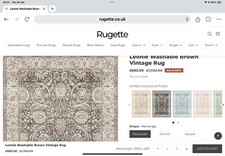 Extra Large Leonie  washable Brown Vintage Rug from Rugette