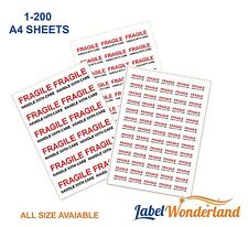 FRAGILE Handle With Care Labels Self Adhesive Small, Medium, Large Stickers