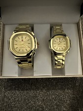 Stylish Couples Watches – Black & Yellow Matching Set for Him and Her