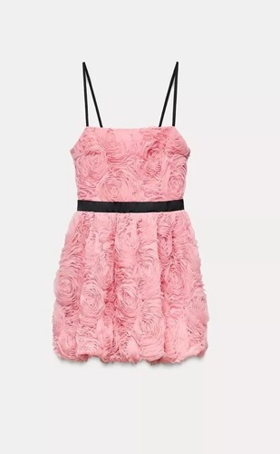 Zara pink short mini textured - pink,