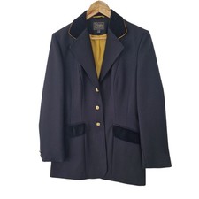 Dublin Ashby Riding Jacket Felt Trim Tailored Black 36 Equestrian Showjumping 