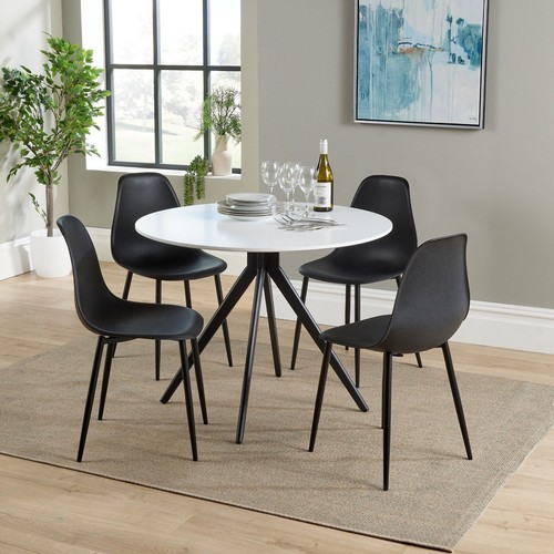 Aspen white round table - round,