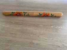 Vintage Swiss Wooden Knitting Needle Case/Holder with Handpainted Flowers 50cm