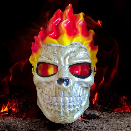 Halloween flaming skull mask - halloween,
