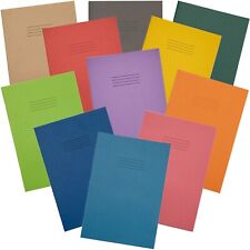 RHINO A4 Exercise Books, 80-Page / 8mm Lined with Margin, 11 Colours, 10-Pack