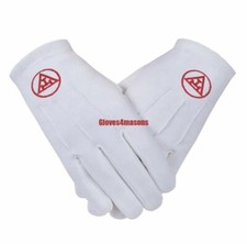 Freemasons Chapter Royal Arch Triple Tau Cotton Gloves embroidered