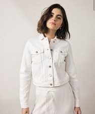 White Fitted Denim Trucker