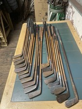 Hickory Golf Clubs X20 LH Irons And Putters For Restoration Various Makers 