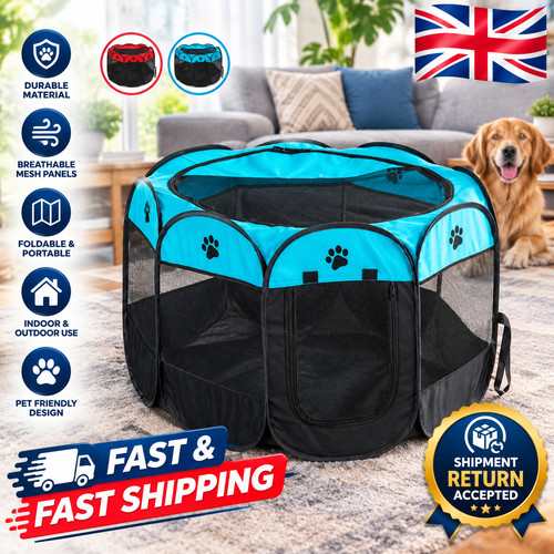 Foldable soft fabric dog - fabric, crate