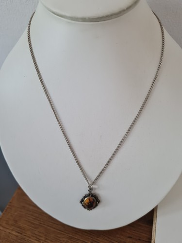 Vintage ammolite pendant oval - vintage,