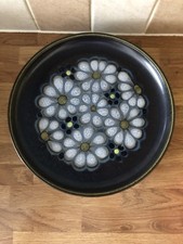 DENBY Vintage 1970s Kismet  Daisy Blue Stoneware Dinner Plates - 10"   