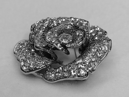 Large diamante rose flower - large,