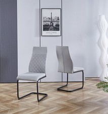 Dining Chairs, x2 Light Grey