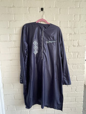 African Traditional Mens Kaftan African Tunic For Men Festival Robe Men Blue S/M