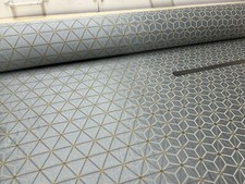 Grey geometric damask fabric