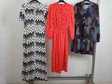 M&S 3Pcs Bundle Size 6 Red Star Print Dress Black Mix Geo Shirt Dress NEW F2