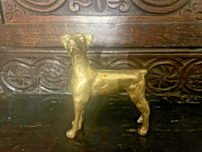 Large Brass Whippet or Greyhound Dog Figure weighs 543g 11.2cm High