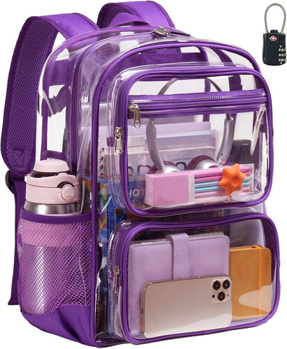 Clear backpack with tsa - clear,