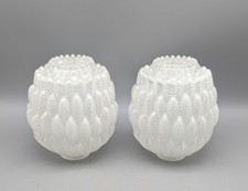 2 Vtg Glass Lamp Light Fixture