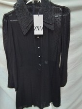 Zara Black Sheer playsuit with