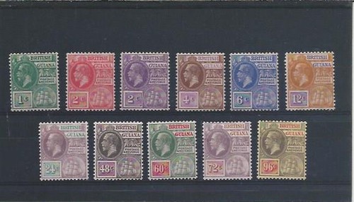 British guiana 1921 set - guiana, 1921-27