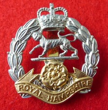 British Army AMMO U.K Cap Badge - The Royal Hampshire Regiment R HAMPS