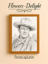 JOHN WAYNE SKETCH  WALL ART