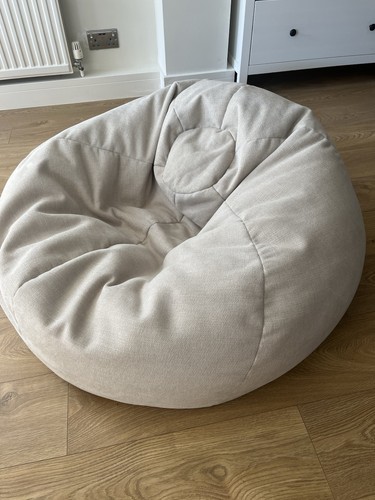 Beige bean bag - bean,