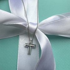 Tiffany & Co Paloma Picasso Tenderness Silver Cross on 16” silver Tiffany chain