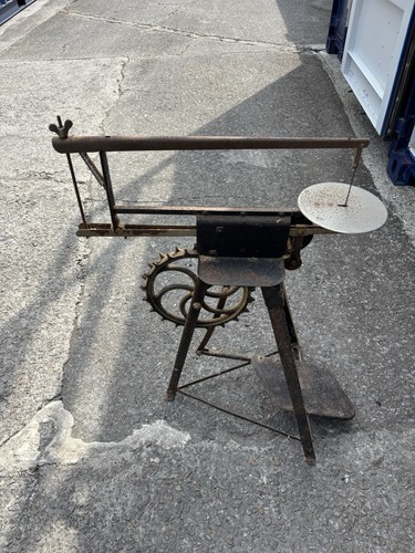 Antique foot operated fret saw - operated,