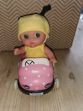 Berenguer 5 Inch Doll + Pink Car