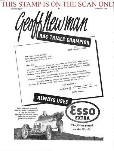 Geoff newman 1956 - 1956, trials
