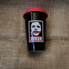 Obey The JOKER - Batman DC Ceramic Travel Mug Black Red - Heath Ledger  With Lid