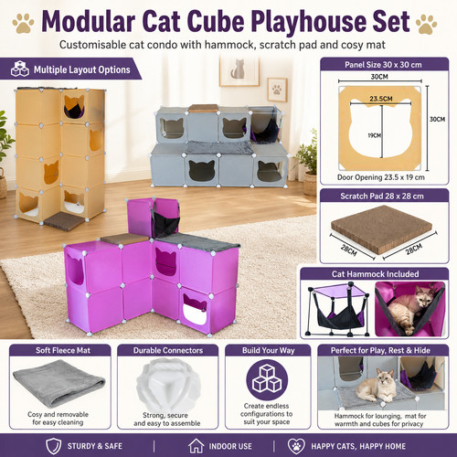 Modular cat cube playhouse - cat,